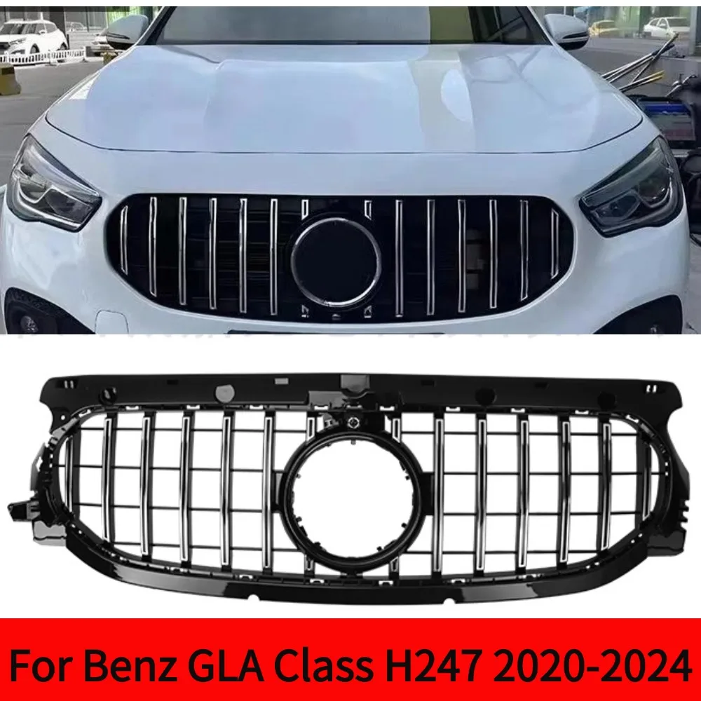 2020-2024 For Mercedes Benz GLA Class H247 GLA250 GLA200 AMG Black GT Style of Front Bumper Grille Mesh Grill  Kit