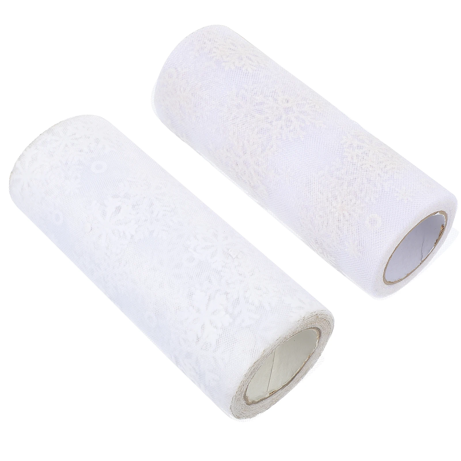 

Snowflake Glitter Mesh Tulle Rolls Ribbons Gauze Yarn Decorations 2 Rolls Matte DIY Craft Sewing Projects Packaging Holiday