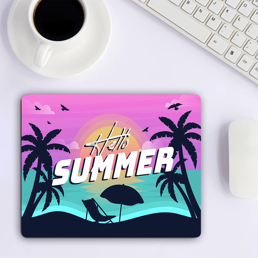 Summer Beach Palm Tree Small Mouse Pad Computer Gaming Accessories Keyboard Mouse Mat Desk Pad PC Gamer Mousepad Laptop Mausepad