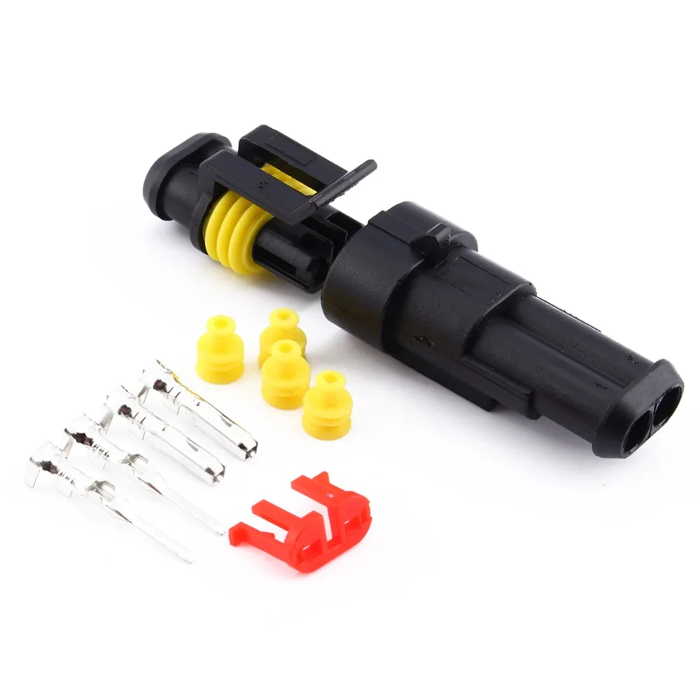 2 Pin Way Waterproof Wire Connector Secondary Lock Without Wire Quick Locking Wire Harness Universal Wire Harness