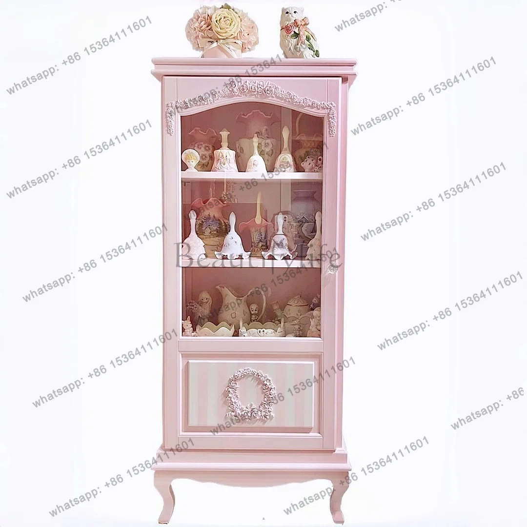 PG French Vintage Edge Dopamine Color Display Cabinet Display Figure Princess Bookcase