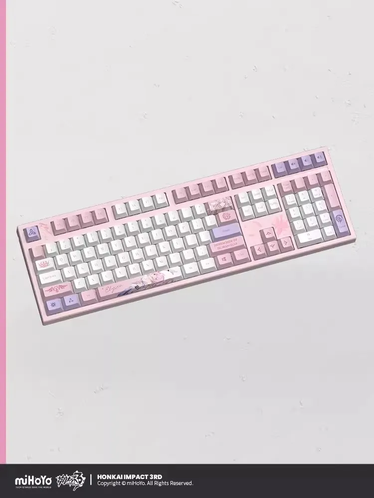 Pre Sale miHoYo Official Honkai Impact 3 Elysia Mechancal Keyboard Backlighting Glacier Powder Pomelo Peripherals Accessories