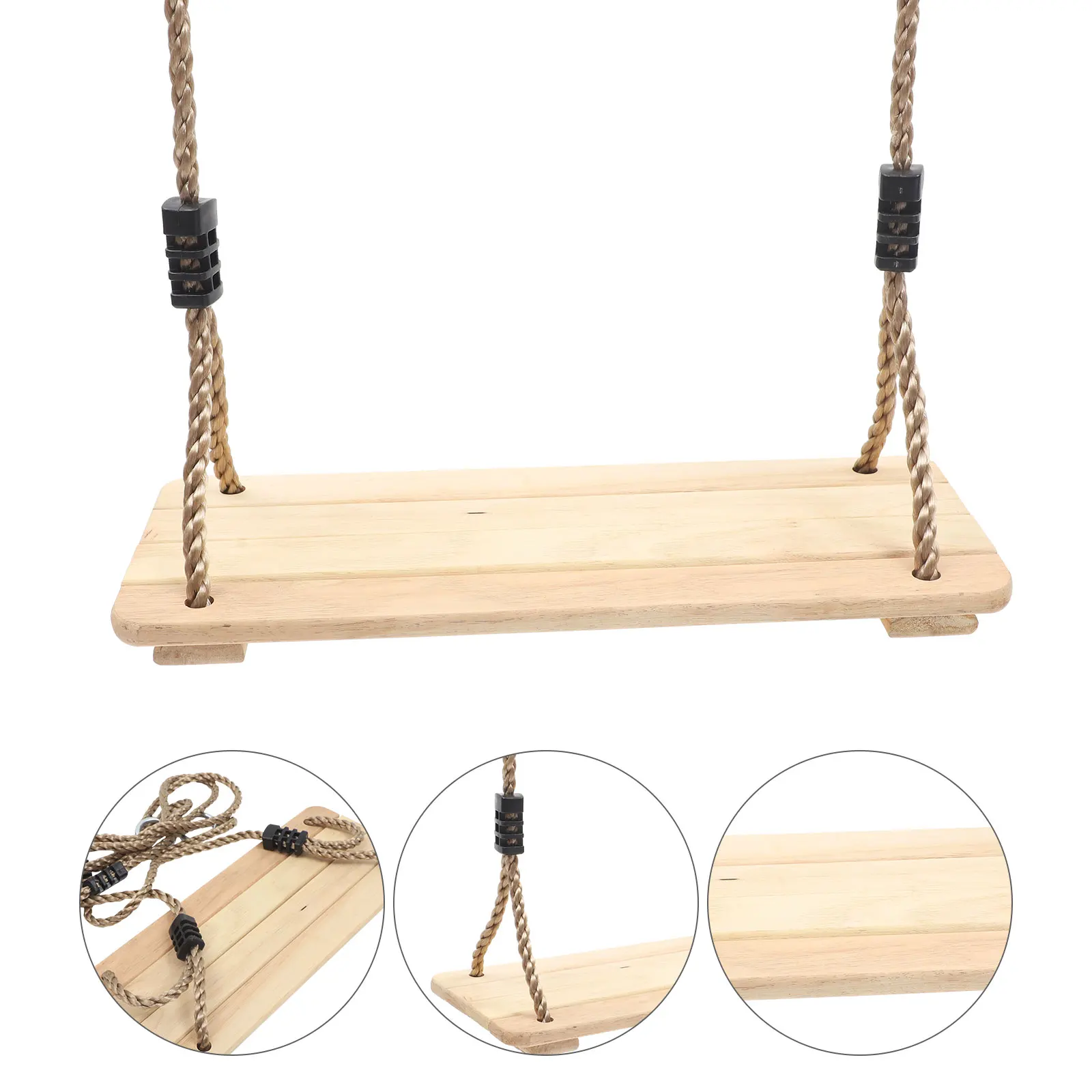 Balançoire en bois de pin pour enfants, balançoire suspendue robuste pour l'extérieur et l'intérieur, aire de jeux pour enfants pour jardin, cour, véranda, parc, balançoire d'arbre