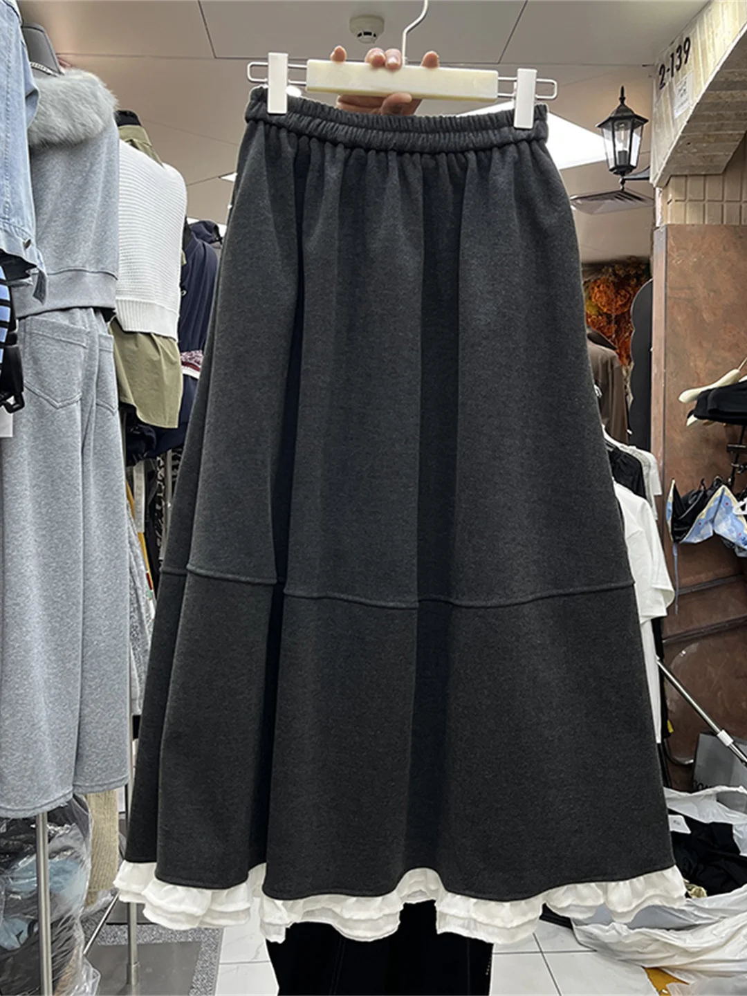 

Korean Sle High Waist A-Line Skirt Women's Winter New Faion Slim Fit Tweed f Skirt Casual Wear Ci Commute