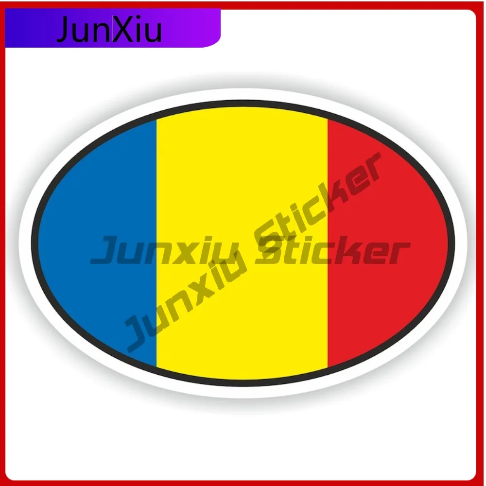 

Romania Oval Sticker With Flag Scratch Cover Vinyl Decals Reflective Stickers For Car Personalized Bumper Glue Decals Window Fun
