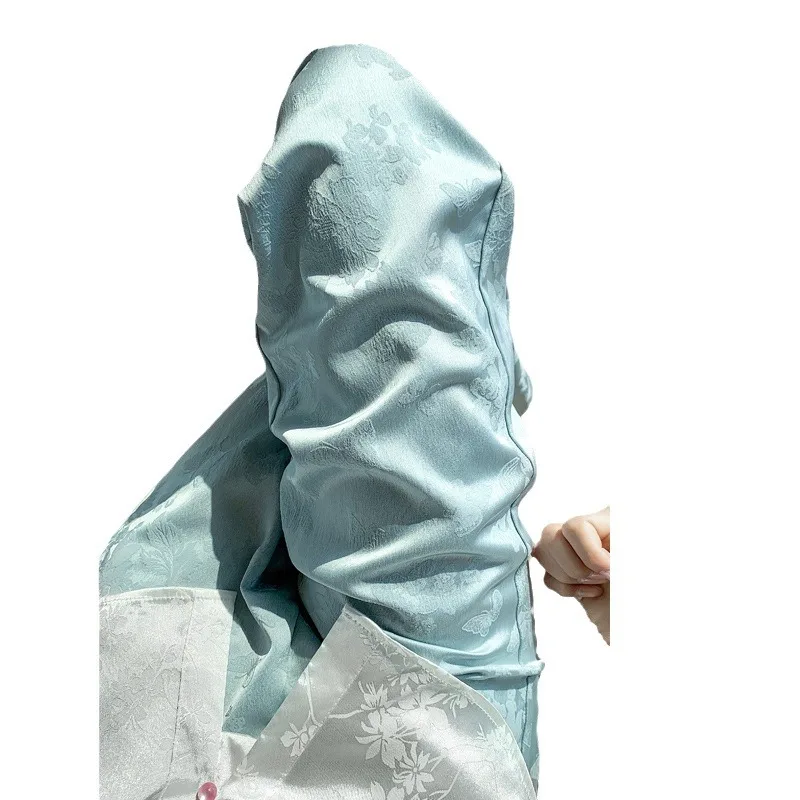 Neue chinesische Stil National Style Hosen für Frauen Frühling und Sommer Minze Mambo Jacquard Satin Freizeit hose grün weites Bein Hosen
