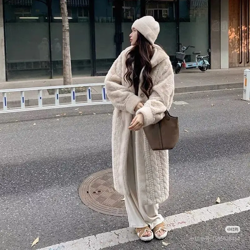 

Элегантные пальто из искусственного меха, женские окрашенные в пол, офисные молодые китайские стили, нерегулярная регулируемая одежда с двойными пуговицами, темно-тонкая