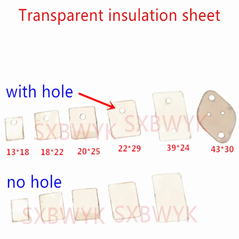 100PCS Transparent insulation sheet mica plate 13X18 18X22 20X25 22X29 22X28 39X24 24X39 30X43 43X30 TO-220 TO3L TO247