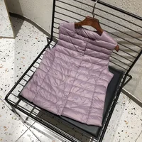2026 New Women Sleeveless Puffer Jacket Spring Winter Female 90% White Duck Down Ultra Lightweight Packable Warm Down Liner Vest 5