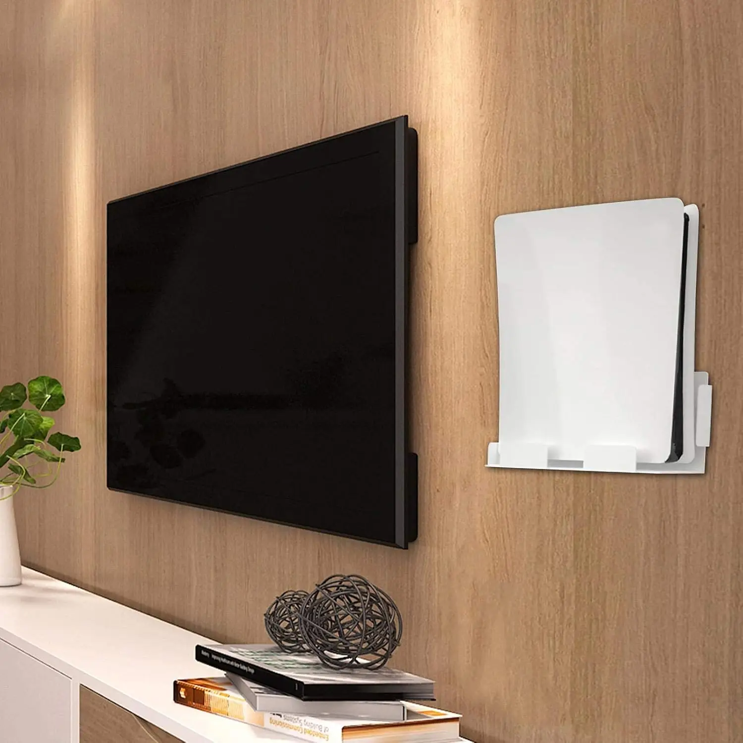 1 صفقات يدوية - مجموعة حامل شماعات لرف تخزين مثبت على الحائط لمضيف PS5