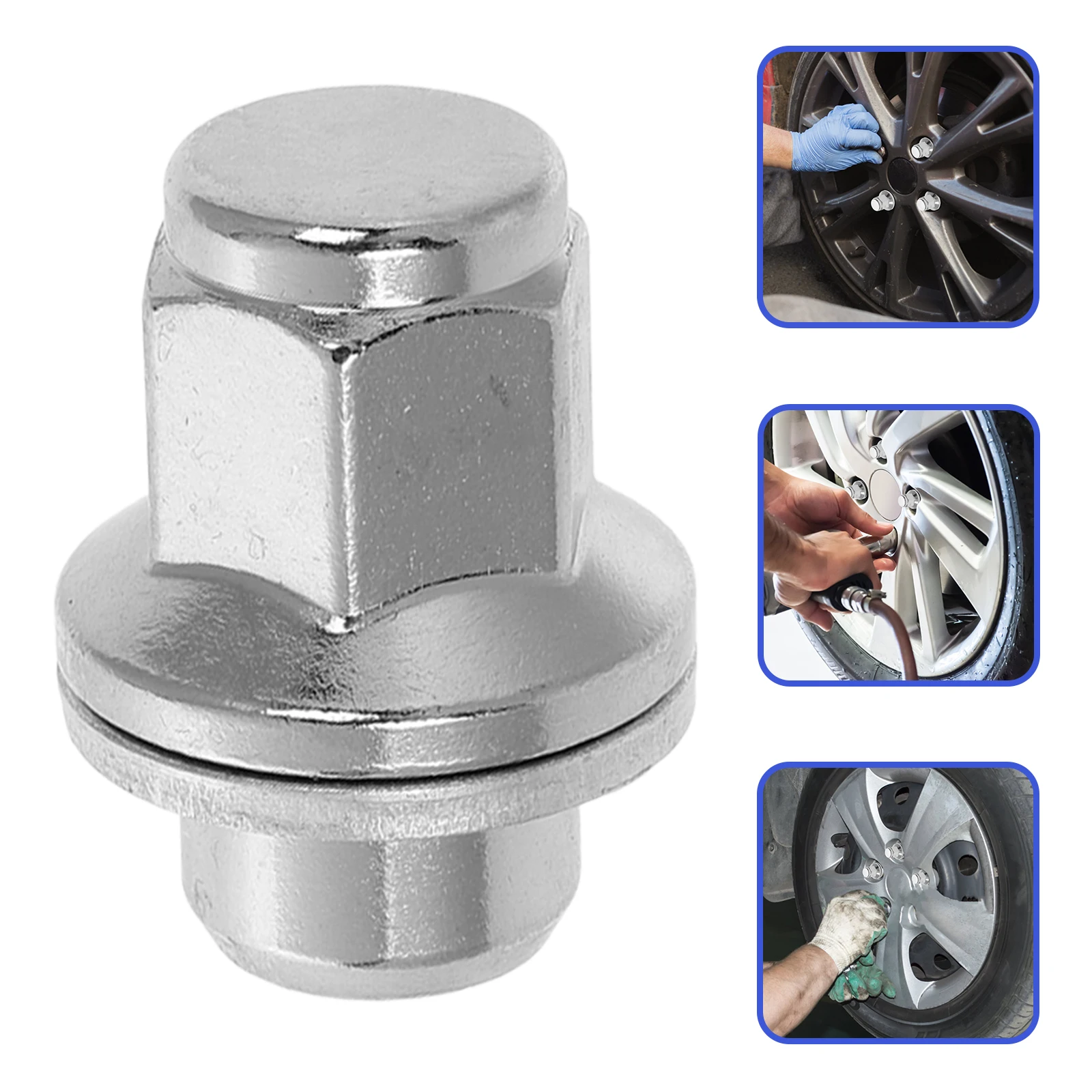 

Metal Lug Tire Bolt Threaded Serrated For Serrated Lug Nut Durable Long Wheel Nut Bolt Car Wheel Accessory