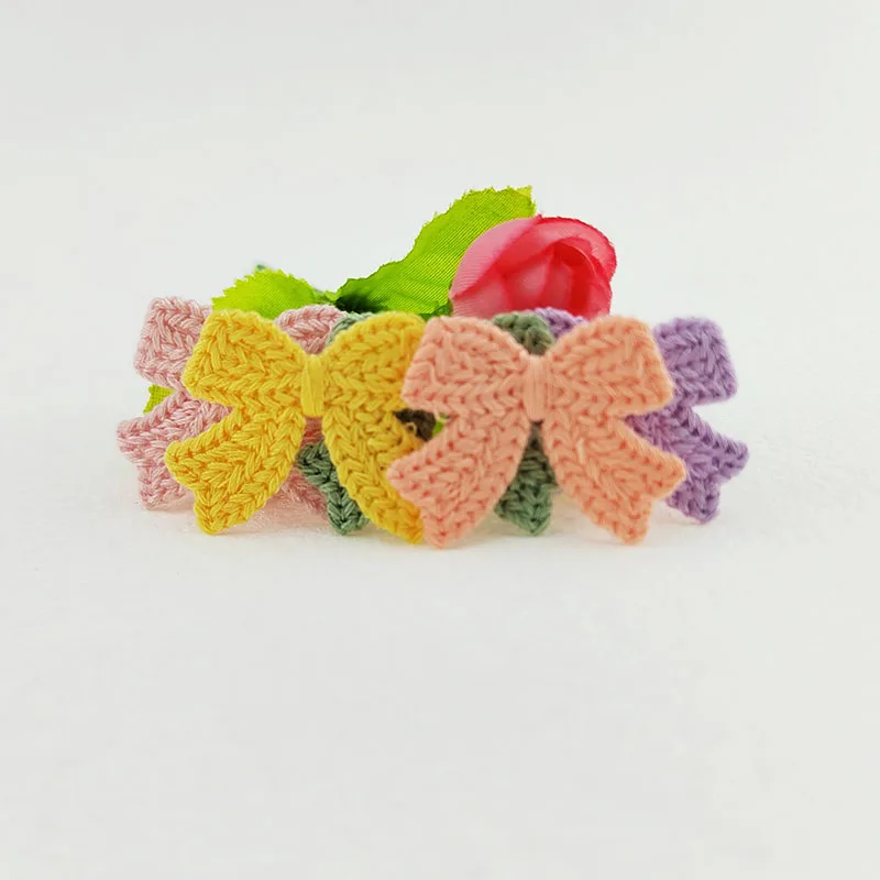 50 Stück 35*25mm Wollschleifen-Applikationen für DIY-Kleidung, Hüte, Schuhe, Nähzubehör, Aufnäher, Kopfbedeckungen, Haarschleifen, Clips, Dekorationszubehör – Detail 9