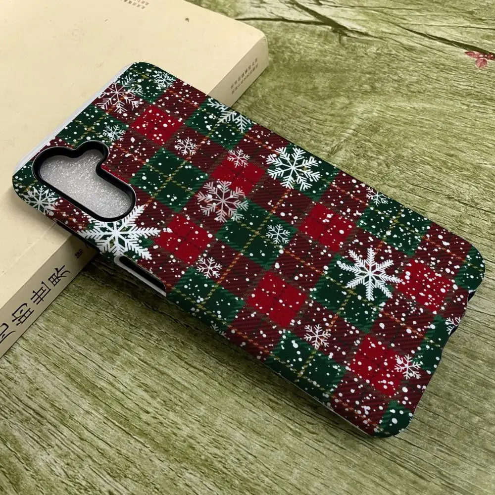 الشتاء الثلج قضية الهاتف لسامسونج S25 غالاكسي S24Ultra 23plus S22 21 A56 36 26 16 الفاخرة طبقة مزدوجة الغطاء الخلفي