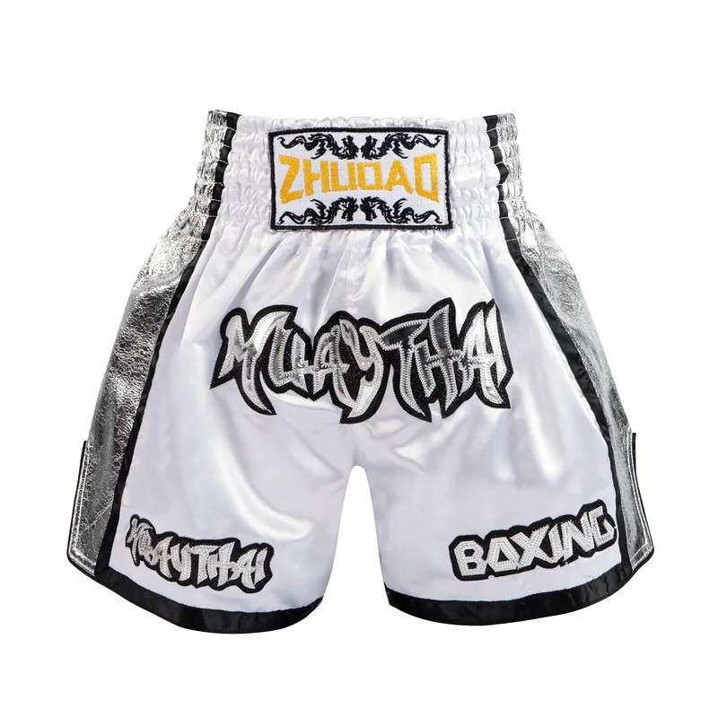 Training Combat Fighting Sanda Kick Bright Fabric Boxing Trunks Children'sColorful Muay Thai Pants  Adult Polyester Boxer Shorts