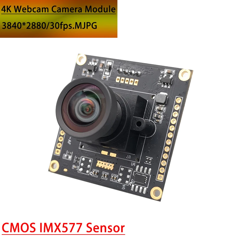 IMX577 Sensor 12MP 4K Mini Webcam Camera High Resolution Distortionless USB2.0 OTG UVC Plug and Play For Lightburn Camera