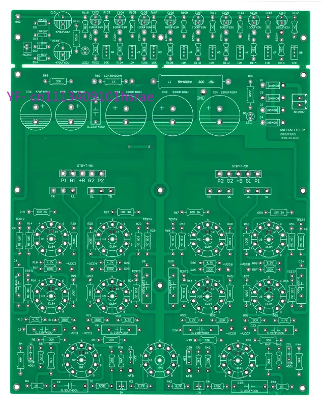 6N1+6P14 Parallel Push-Pull Tube Amplifier PCB Board, 2*20W HiFi Audio Power Amplifier Circuit Board