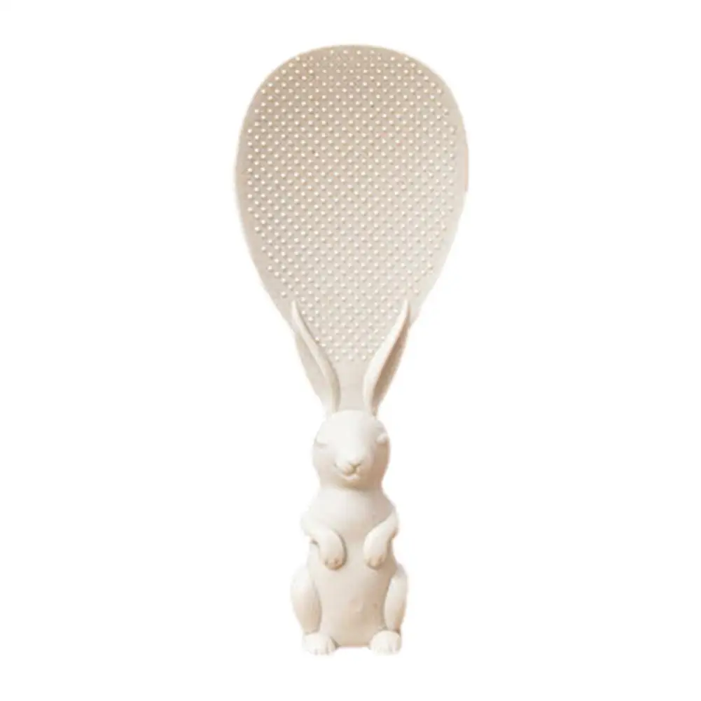Can Vertical Rabbit Rice Spoon Non-stick Rice Home Rabbit Cartoon Rice Spatula Upright With Rice Tray Plastic Meal Spoon Ri B8I4