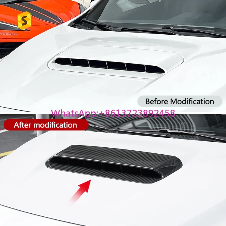 

Shasha Carbon Car Hood Air Outlet Overlay Real Carbon Fiber Exterior Accessories For Subaru WRX