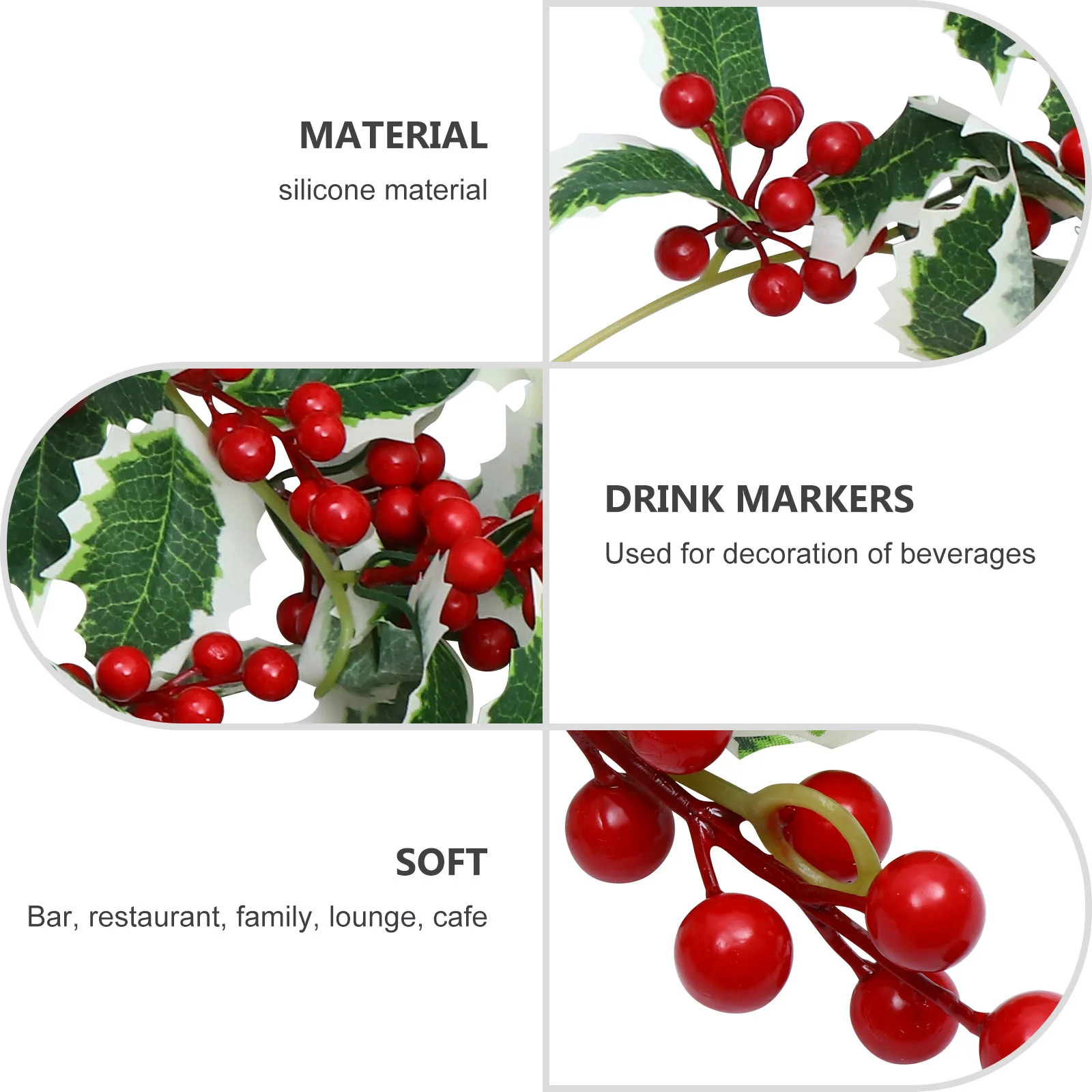 1 قطعة عيد الميلاد الروطان ديكور معلق نابض بالحياة الاصطناعي الفاكهة الحمراء قلادة عيد الميلاد حفلة مأدبة ديكور المنزل محاكاة الروطان #5