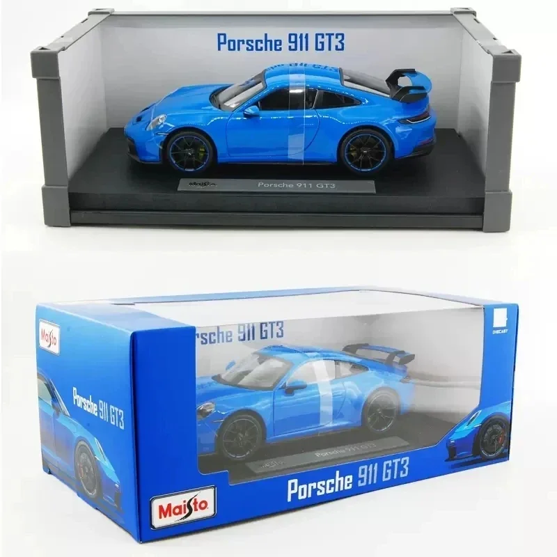 Bburago 1:18 2022 포르쉐 911 Gt3 레이싱 럭셔리카 로고 다이캐스트 모델 에디션, 합금 럭셔리 차량 장난감 컬렉션, 어린이 선물