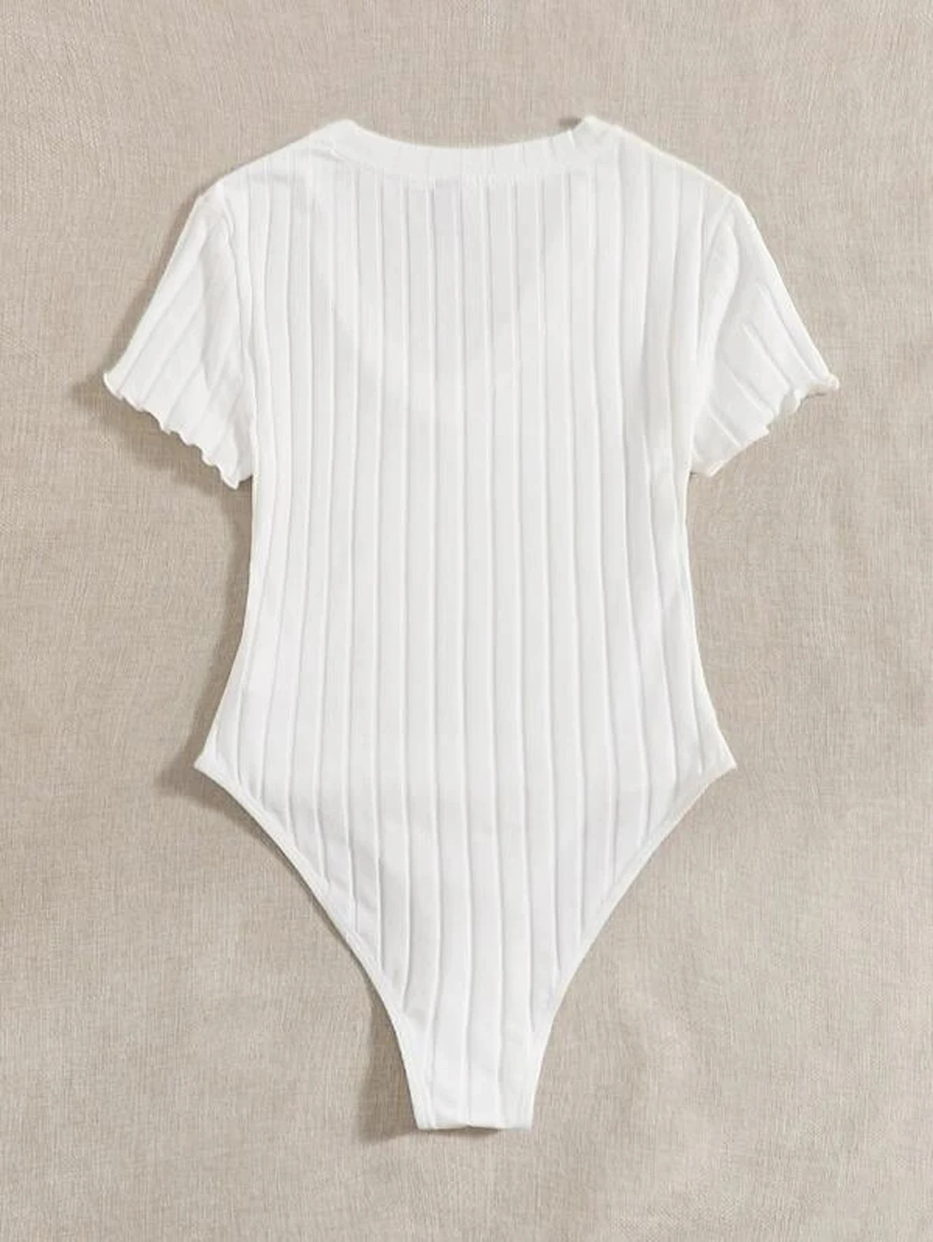 Neues kurzärmeliges, schmales T-Shirt mit V-Ausschnitt, sexy und vielseitiger, eng anliegender Jumpsuit. – Detail 5
