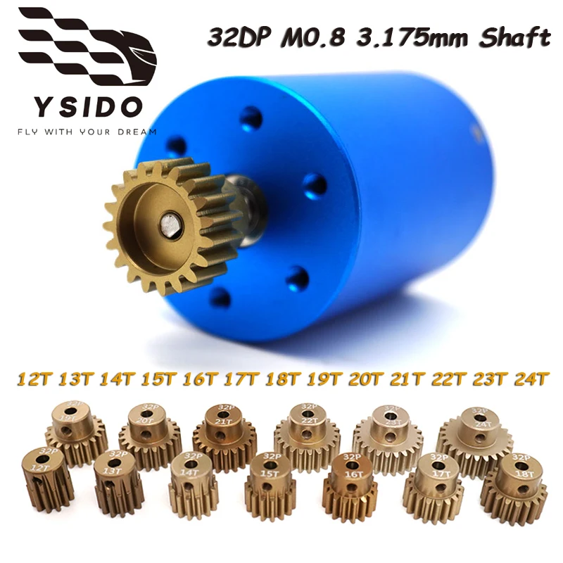 YSIDO M0.8 3,175mm Motor Getriebe 12T 14T 16T 18T 24T Metall Ritzel für 1/10 Traxxas RC Auto 3650 3660 Gebürstet/Bürstenlosen Motor Teile