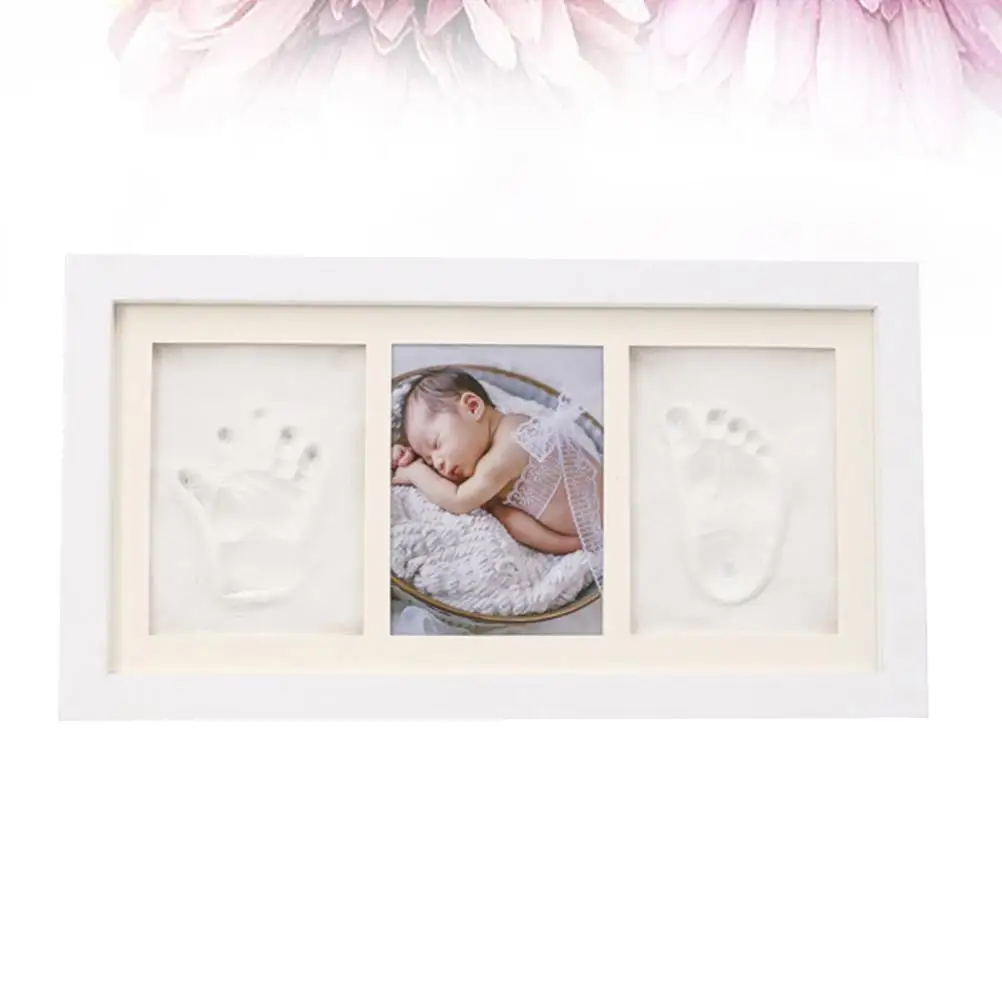Baby Hand Foot Prints Photo Frame Newborn Home Decor Creative Picture Holder High Quality Durable Design Bedroom Office Suitable