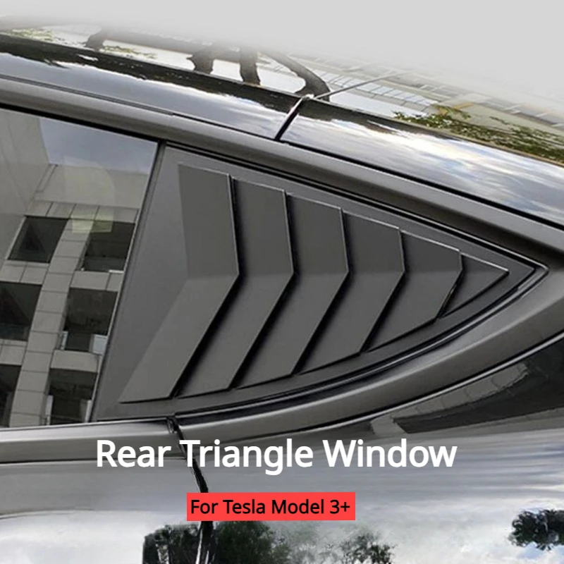 For 2024 Tesla New Model 3+ Highland Rear Side Blind Window Rear Triangle Window Spoiler Louver Shutter Cover Car Accessories