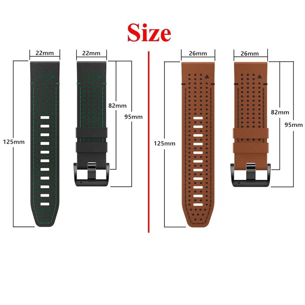 22 26mm Quickfit Smart Watch Straps For Garmin Fenix 7 7X 6 6X Pro 5X 5 Plus Epix Gen 2 Genuine Leather Band Silicone Wristbands