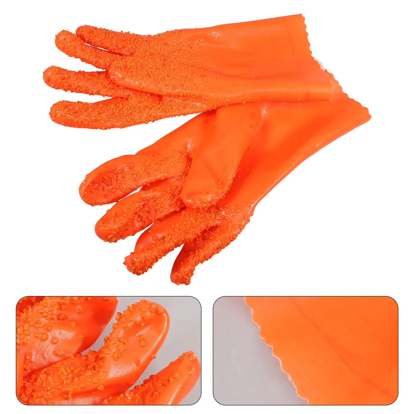 

1 пара профессиональных рабочих перчаток из ПВХ, сверхпрочные водонепроницаемые перчатки для мужчин с улучшенным захватом, для использования на открытом воздухе