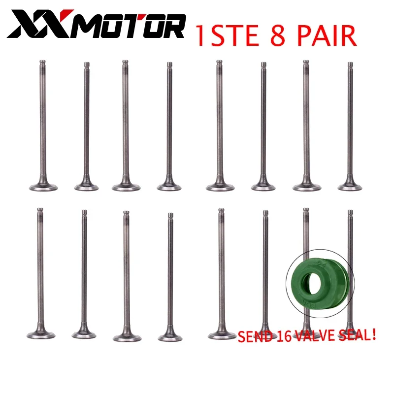 8 Pairs Intake Exhaust Valves with Oil Seal For Kawasaki ZXR250 BMW250 Butterfly Lamp ZXR 250 Motorcycle Accessories