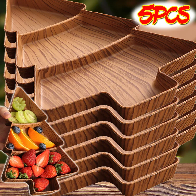 Creative Christmas Tree Fruit Plate Plastic Candy Snack Storage Tray Dried Nut Fruit Plate Home New Year Party Decoration Supply