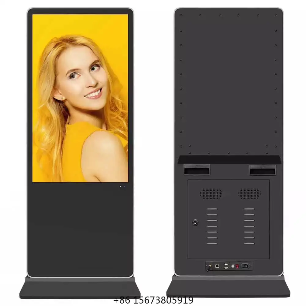 Floor Standing 43 Inch Android Video LCD Advertising Player Kiosk Vertical Totem Digital Touch Screen Signage Display