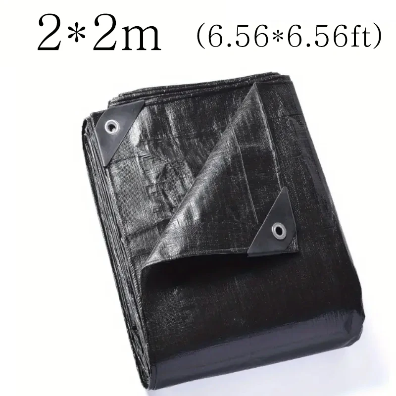 NONE Schwarze große Plane, individuell, 3 x 5, 4 x 4, 5 x 5, 6 8 m x 8, 10, 12, 15, 20, wasserdichte Plane, Camp-Regenschutz, Baldachin, Sonnenschutz, Segel, Außenmarkise 10