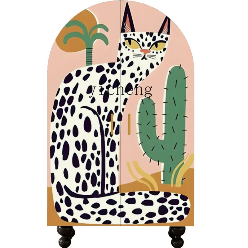 

ZC Painted Bedroom and Household Solid Wood Double-Door Floor Wardrobe Wardrobe Storage Cabinet Living Room Locker