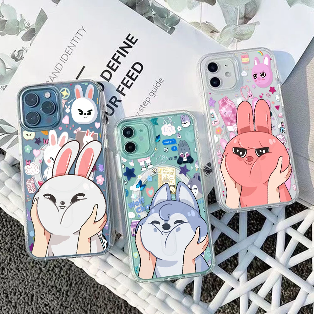Cartoon K-Kids Strays For Magesafe Magnetic Phone Case for iPhone 17 Air 16 15 14 Plus 13 12 11 Pro Max Clear Cover