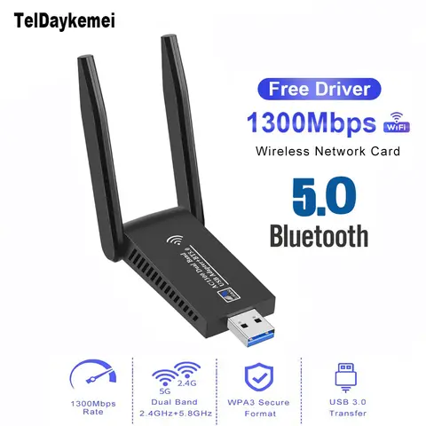1300Mbps USB 3.0 WiFi Bluetooth 5.0 어댑터 2in1 동글 듀얼 밴드 2.4G 및 5GHz WiFi 5 네트워크 무선 Wlan 수신기 드라이버 무료 Best5 1300Mbps USB 3.0 WiFi Bluetooth 5.0 어댑터 2in1 동글 듀얼 밴드 2.4G 및 5GHz WiFi 5 네트워크 무선 Wlan 수신기 드라이버 무료 Best5