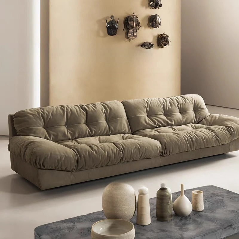 Italiaanse lichte luxe, wolkenmat lederen bank