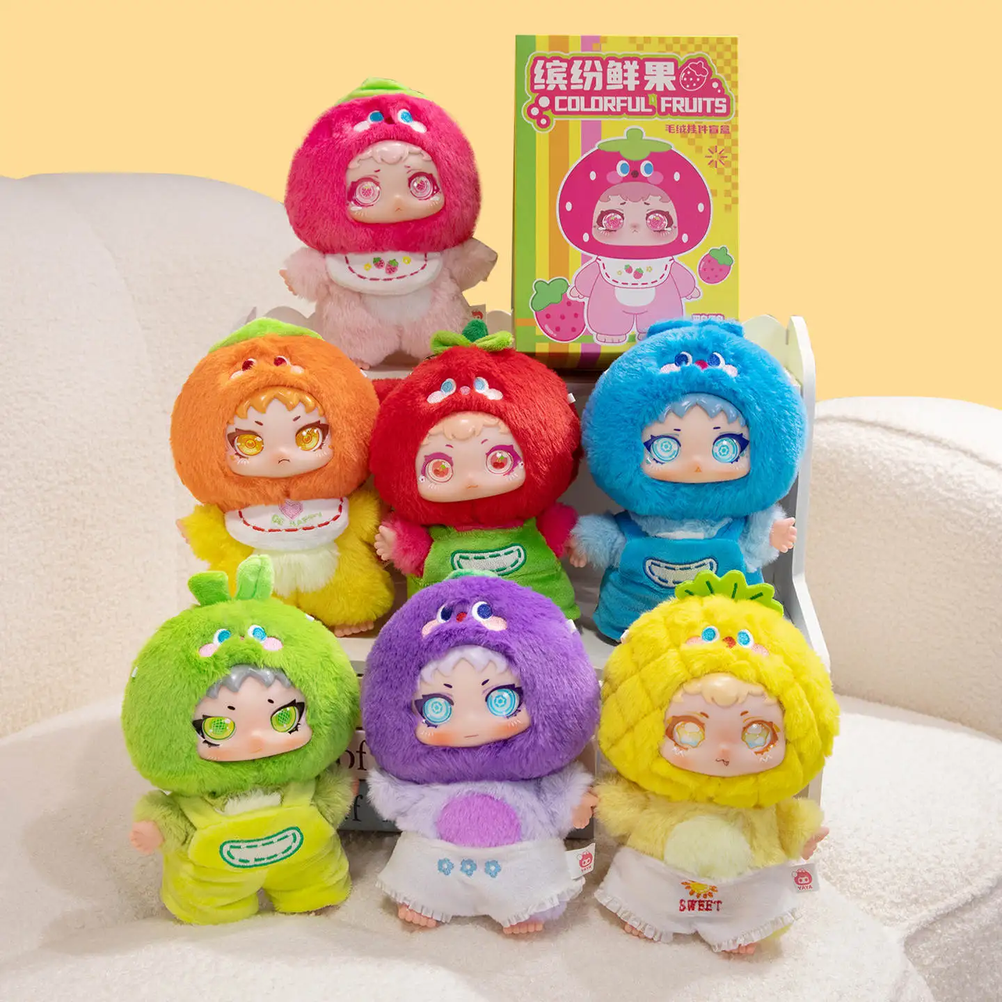 

Fruit Series Plush Pineapple Strawberry Orange Toy Stuffed Doll Cute Anime Figure Blind Box Guess Bag Mystery Box Ornaments Gift
