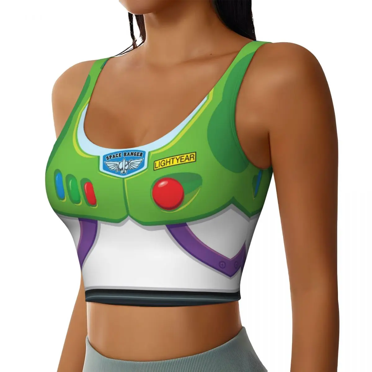 Soutien-gorge Toy Story Buzz Ranger personnalisé pour femme, soutien-gorge de sport à fort impact, entraînement de gym, course à pied, précieux, Y-Crop