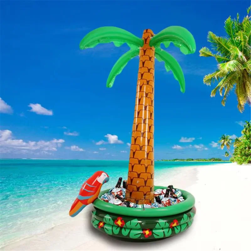 180 ซม.Inflatable Coconut Tree Bar PROP ถังน้ําแข็งพองฮาวาย Series ปาล์มต้นไม้น้ําแข็งเครื่องดื่มบุฟเฟ่ต์ Beach Inflatable ของเล่น