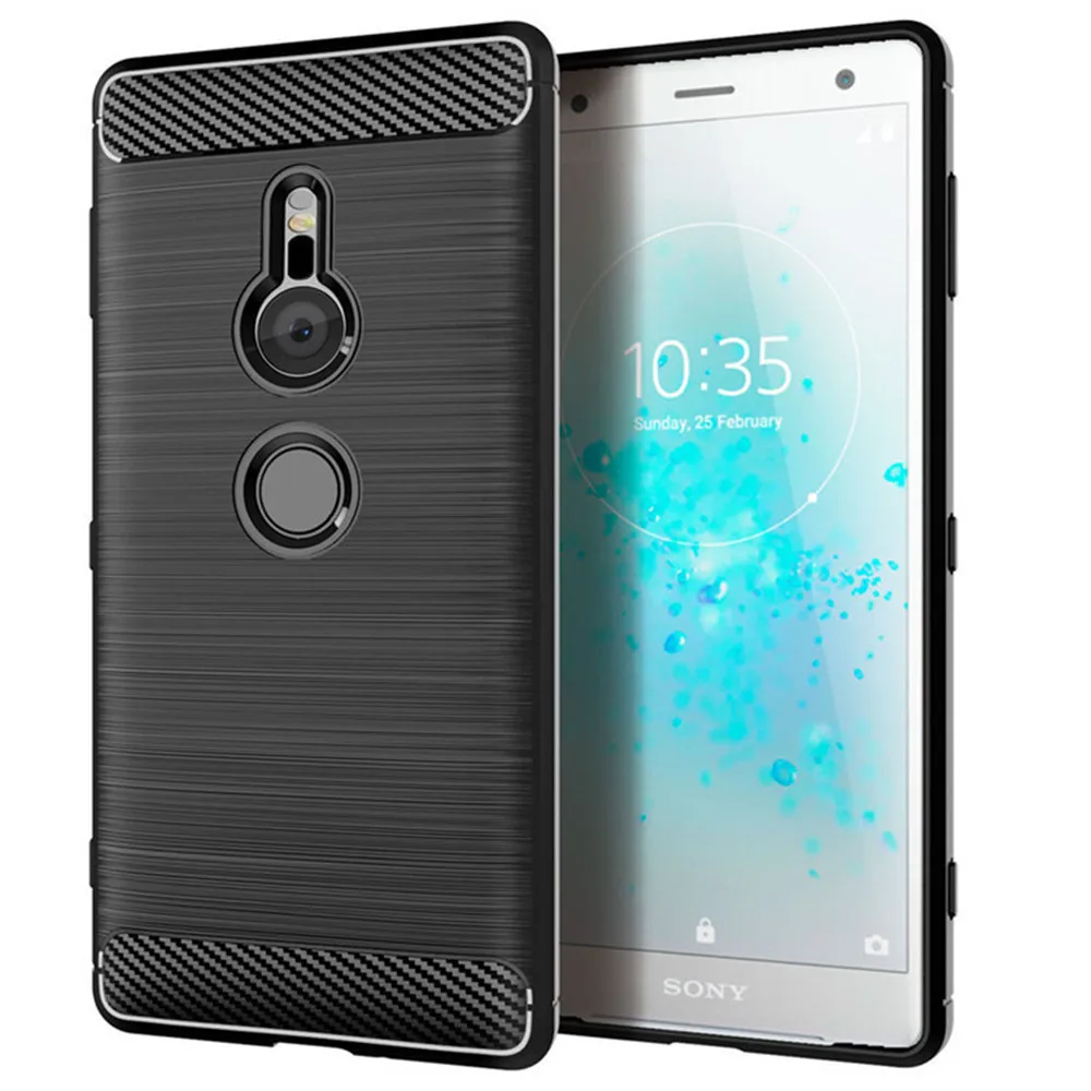 For Sony Xperia XZ2 H8266 H8216 Case Carbon Fiber Soft Silicone TPU Cover Case For Sony Xperia XZ2 H8296 H8276 Cover Protector