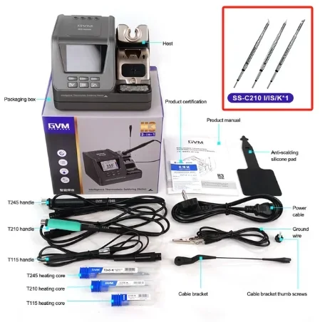 GVM H3 3 IN 1 Intelligent Welding Station Automatic Sleep Support T210/T245/T115 Handle PCB BGA Repair Soldering Rework Tools