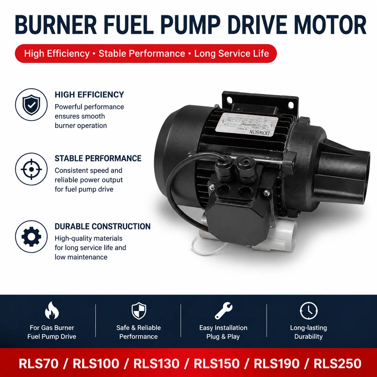 RLS70 RLS100 RLS130 RLS150 RLS190 RLS250 Burner Fuel Pump Drive Motor