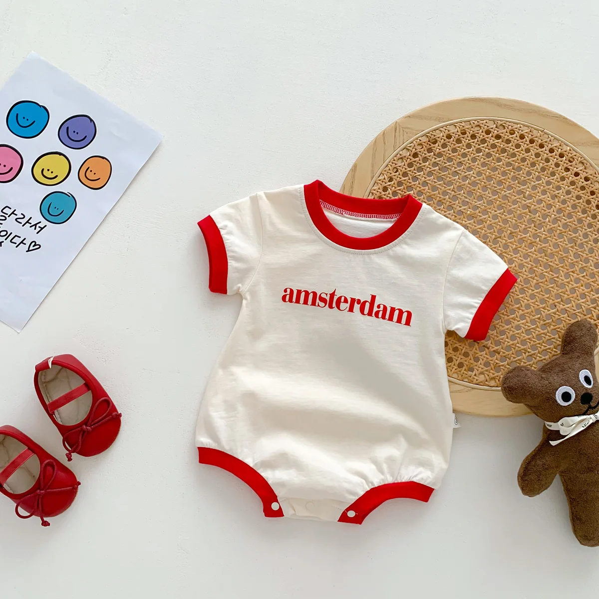 Dropship Pakaian Huruf Lengan Pendek Bayi Bayi Bayi Balita Musim Panas Jumpsuit Katun Murni Pakaian Bodysuit Bayi Baru Lahir Pakaian Satu Potong