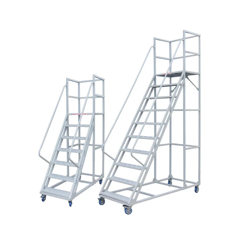 Warehouse climbing ladder Shelf climbing car Industrial warehouse Supermarket pickup Movable platform ladder Loading climbing la