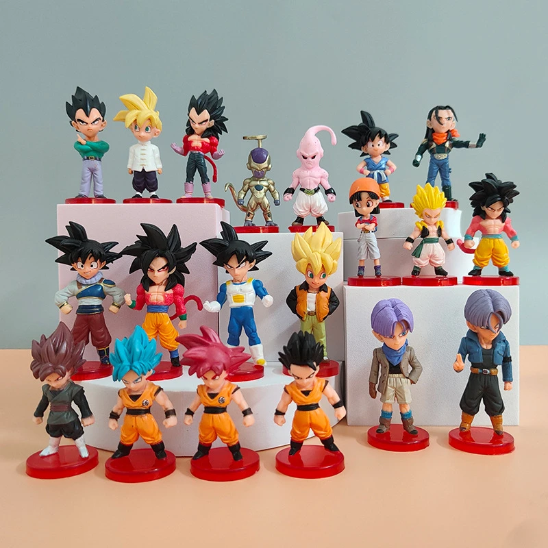 Figura de Anime de Dragon Ball Z Super Saiyan Goku, Mini Figura de Acción de PVC de Majin Buu Broli Vegeta, Muñeco de Manga, Regalos para Niños