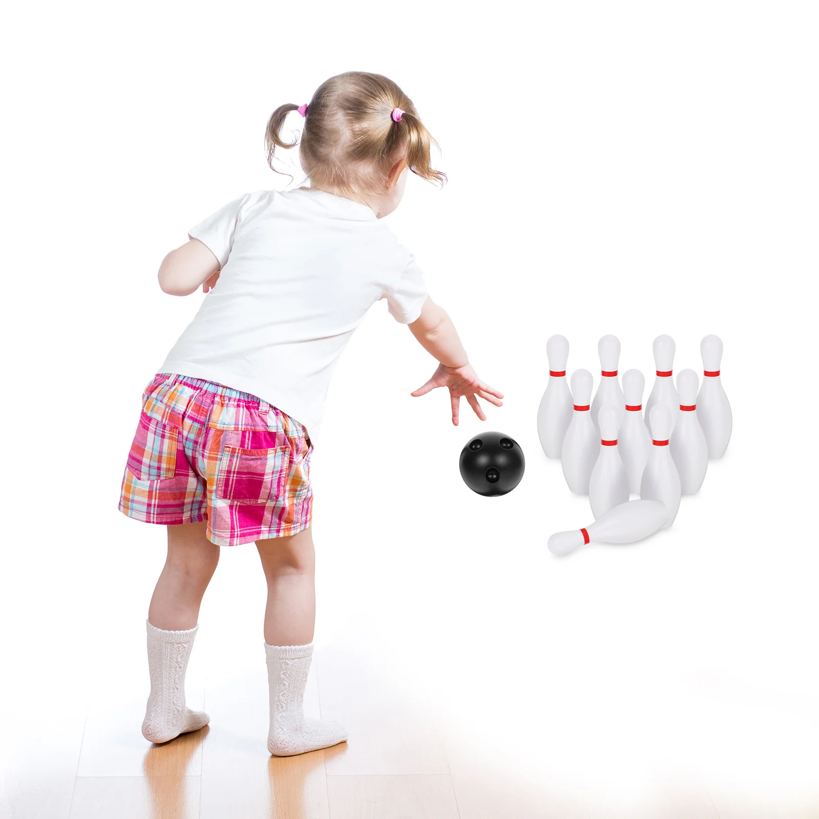 Aufblasbares Bowling-Spielzeug für Kleinkinder, Jungen, Roller für Kinder im Alter von 3–5 Jahren, Kunststoff-Ballspiel-Set