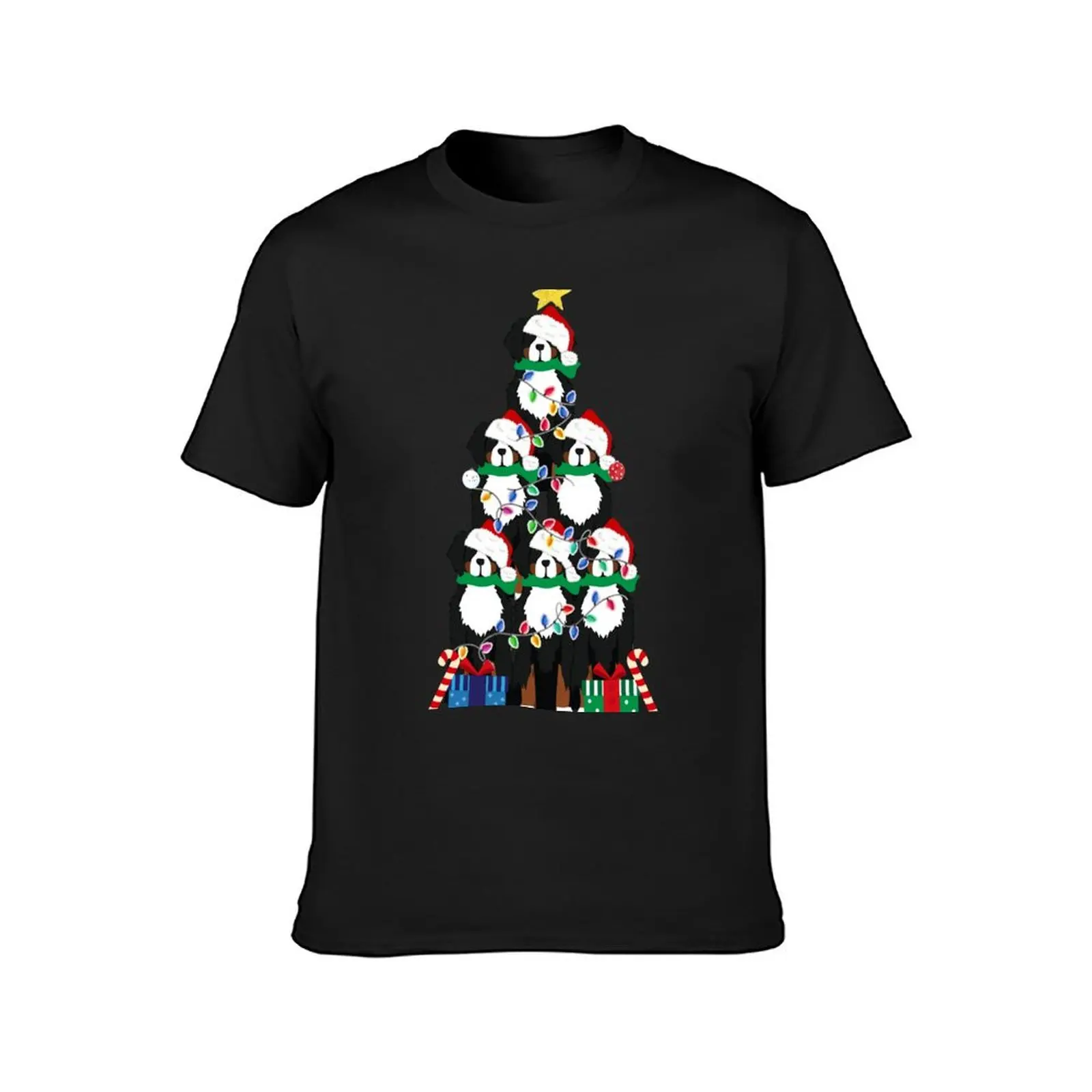 Bernese Mt Dog Puppy Christmas Tree T-Shirt customs oversized plus size tops T-shirts for men cotton