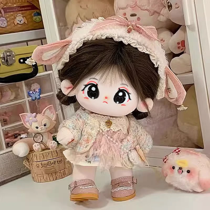 7.87inch Cotton doll female genuine naked doll clothes 20cm human-shaped doll girl plush toy with skeleton